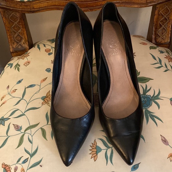 Classic Black Leather Stiletto Heels - Picture 2 of 5